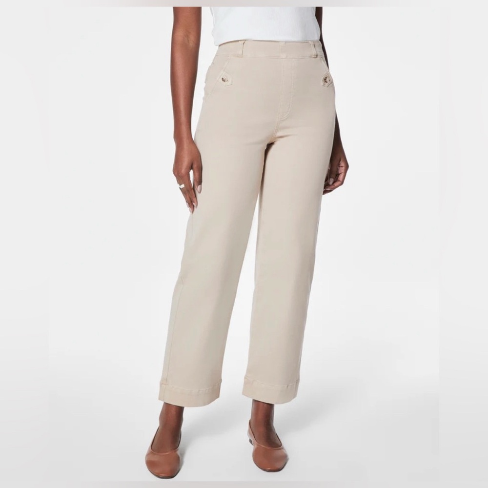 ☀️ NWT - Spanx Small - Spanx 20312 Stretch Twill Cropped Wide in Bone Colour
